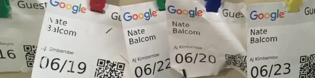 ID's from Visit to Google, HQ in Mountain View, CA