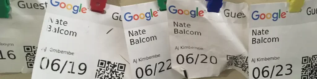 ID's from Visit to Google, HQ in Mountain View, CA