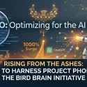 A conceptual graphic showing a 1000% surge in AI traffic with logos for ChatGPT, Perplexity, and SearchGPT, featuring the Project Phoenix branding.