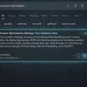 High-tech dark mode Google SERP showing a simulated Position Zero answer card optimized for a generic business website domain to demonstrate how to get mentioned in Google AI Overviews.
