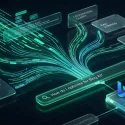A technical dark mode infographic mapping user search prompts to programmatic AI grounding queries, RAG strings, and AI citations using Microsoft Bing Webmaster Tools analytics dashboard indicators.