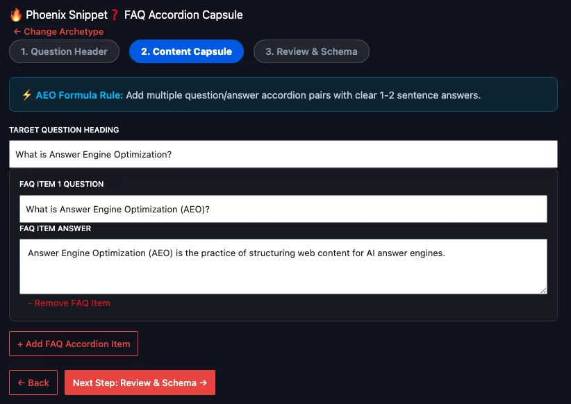FAQ Accordion Capsule Builder FAQ Accordion Capsule Builder